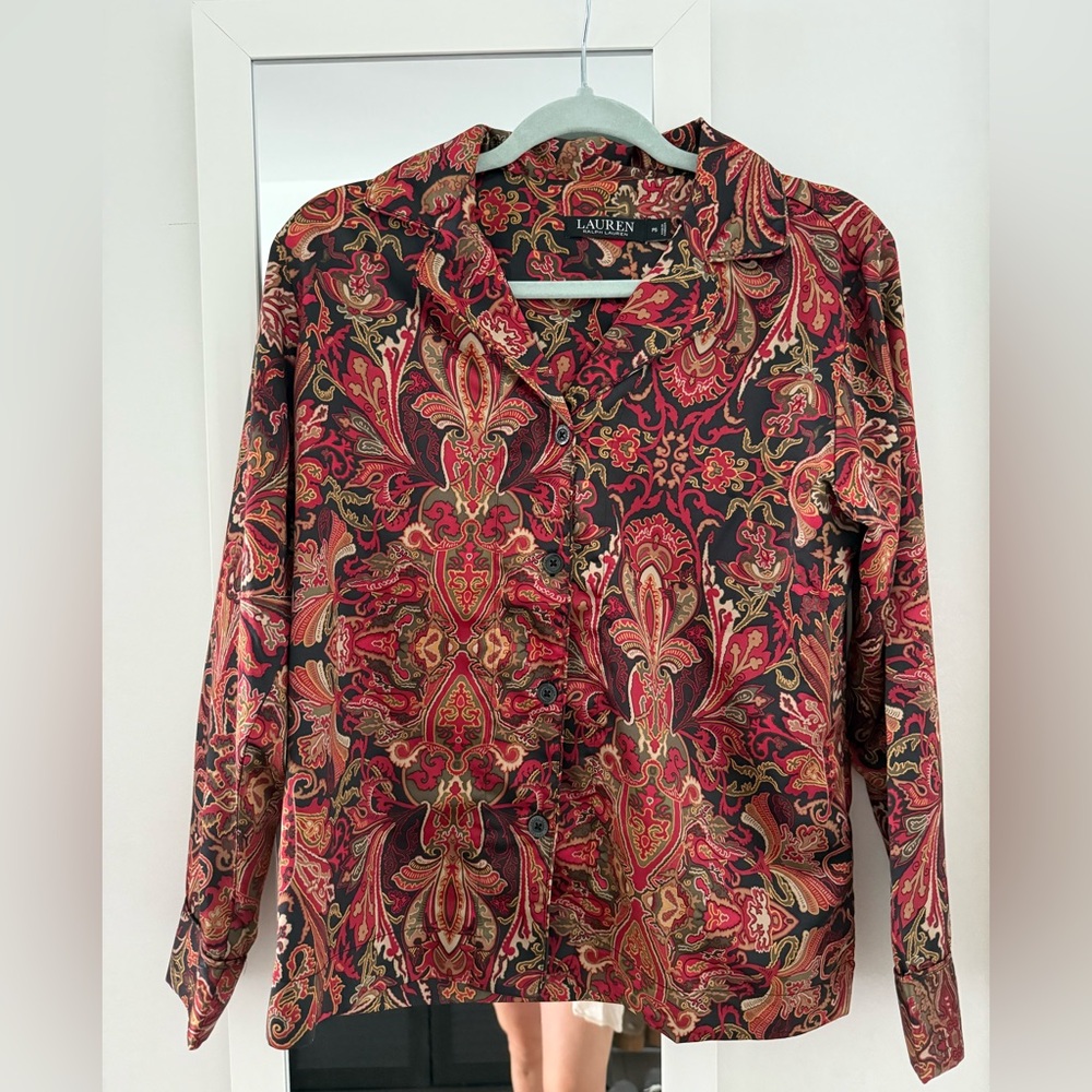 Ralph Lauren Red and Gold Paisley Shirt